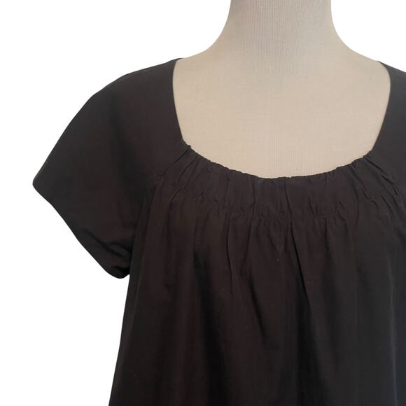 Vince. Black Bubble Hem Dress Womens Medium Cotton Exposed Zipper Party LBD - Picture 2 of 7